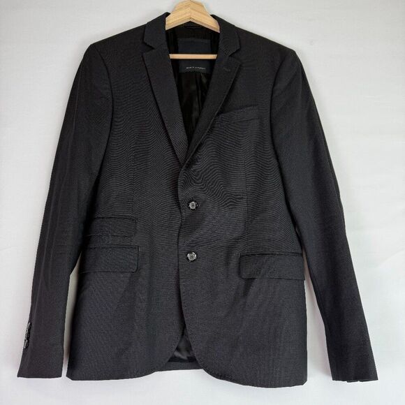 Zara Men Black Tag Blazer Black 38 - Picture 1 of 7